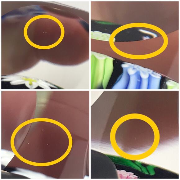 Perthshire 1995D Daisies Lampwork Flower Millefiori Garland Faceted Paperweight - Picture 13 of 16